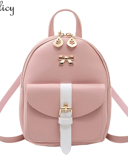 Students Small Backpack Letter Purse Mobile Phone