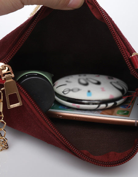 Women Hairball Clutch Bag Solid Color Street Style Sued Clutch