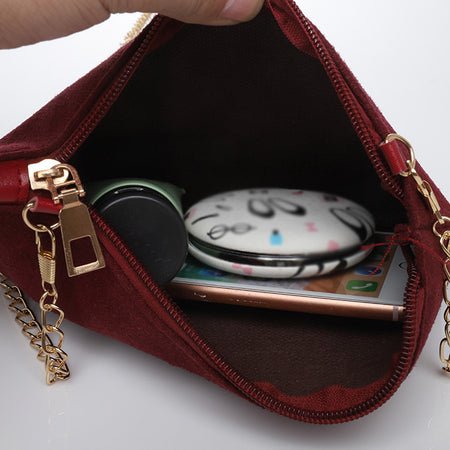 Women Hairball Clutch Bag Solid Color Street Style Sued Clutch