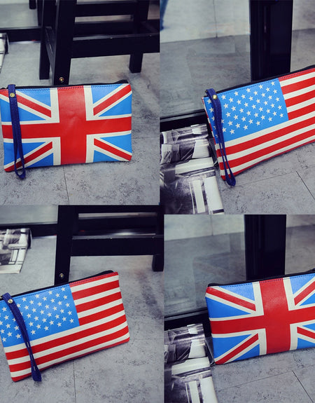 Fashion Lady Classic Vintage Flag Clutch Bag