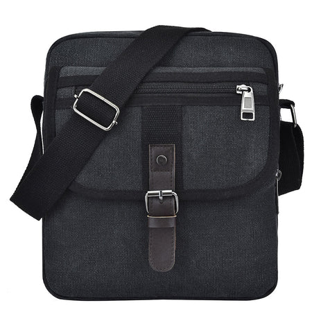 Men Fashion Pocket Canvas Solid Unisex Shoulder Tote
