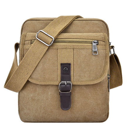 Men Fashion Pocket Canvas Solid Unisex Shoulder Tote