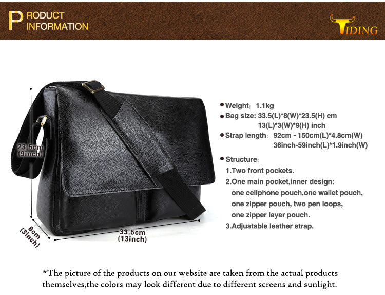 Men Cowhide Leather Briefcases