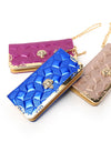 fashion high capacity women wallets metal crown lady