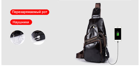 Messenger Bag Men Leather Crossbody Bags