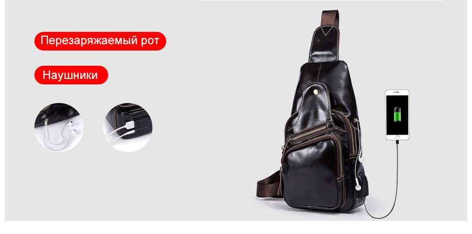 Messenger Bag Men Leather Crossbody Bags