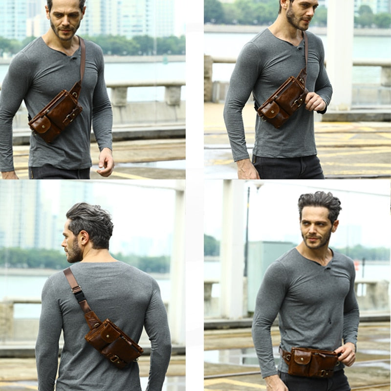 Leather Waist Packs Fanny Pack Belt Bag