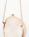 Hollow Metal Ball women shoulder bag gold