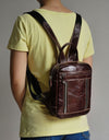 Women Genuine Leather Backpack Blue Sea