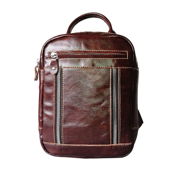 Women Genuine Leather Backpack Blue Sea