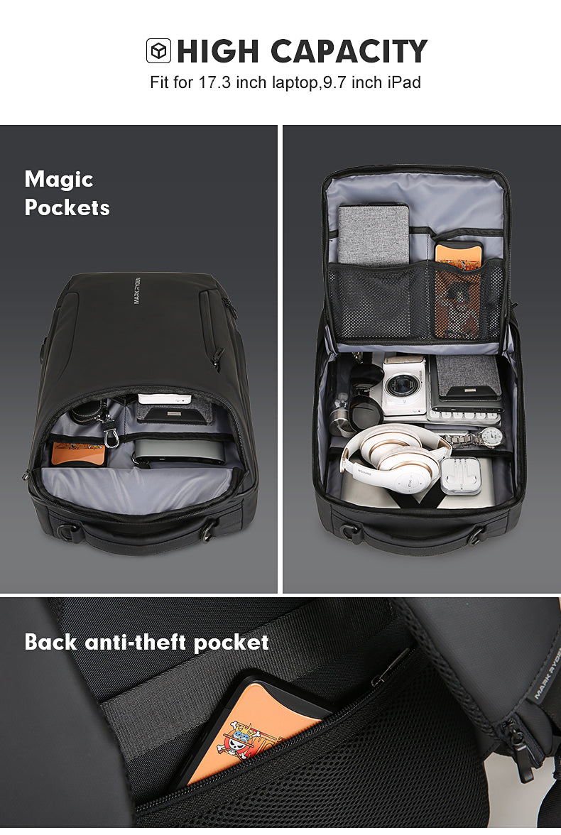 Men Backpack Multifunctional Man USB Charging Travel Bag