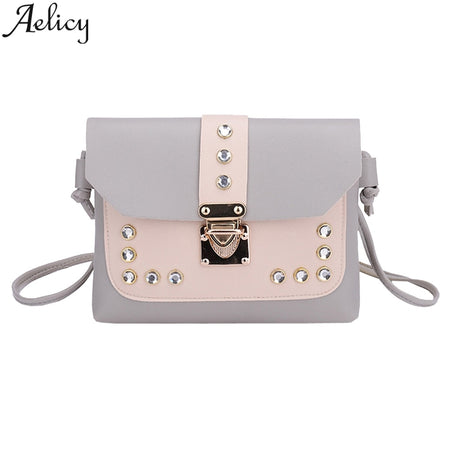 Hit Color Rhinestone Crossbody Bag Ladies