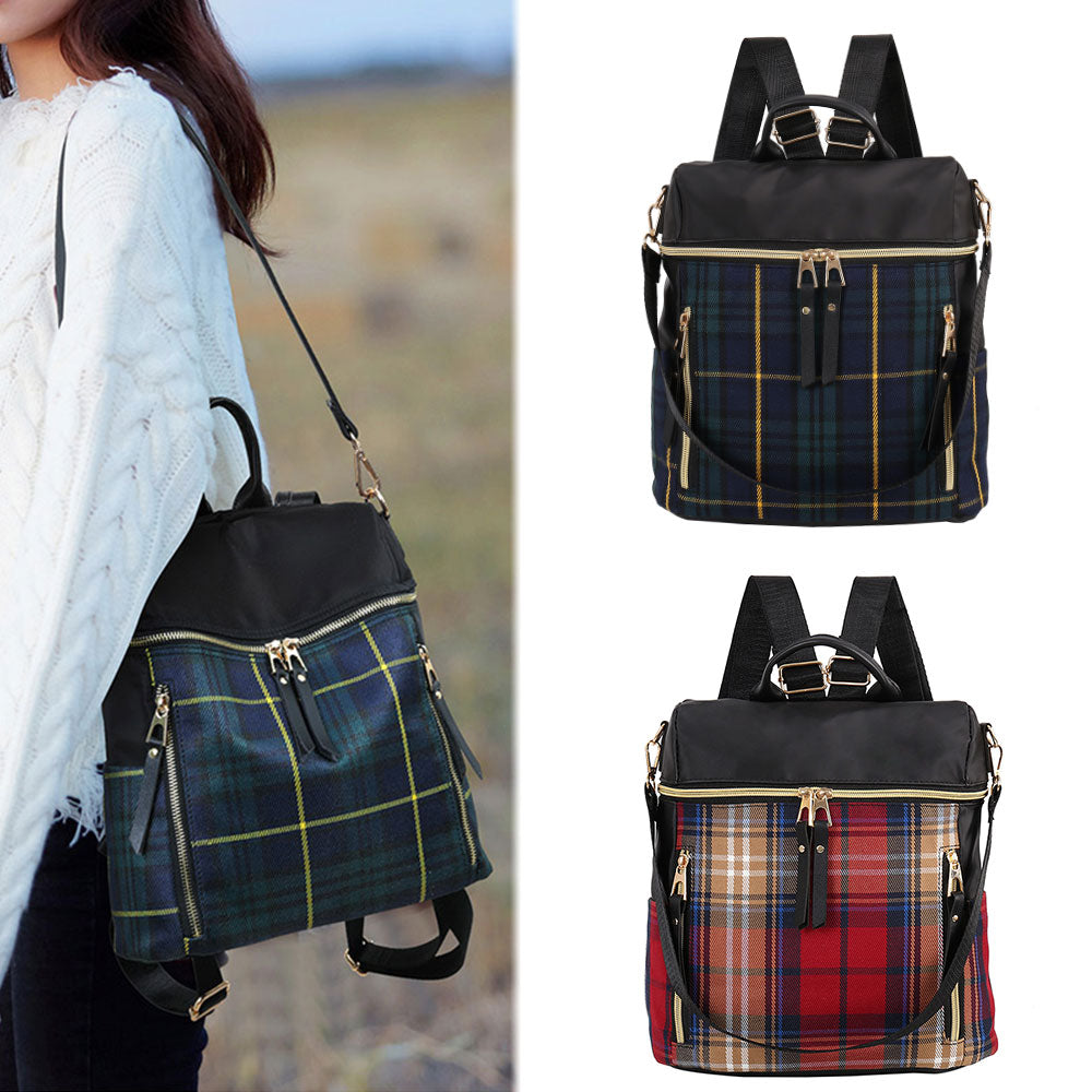 check gingham fashion Backpack female