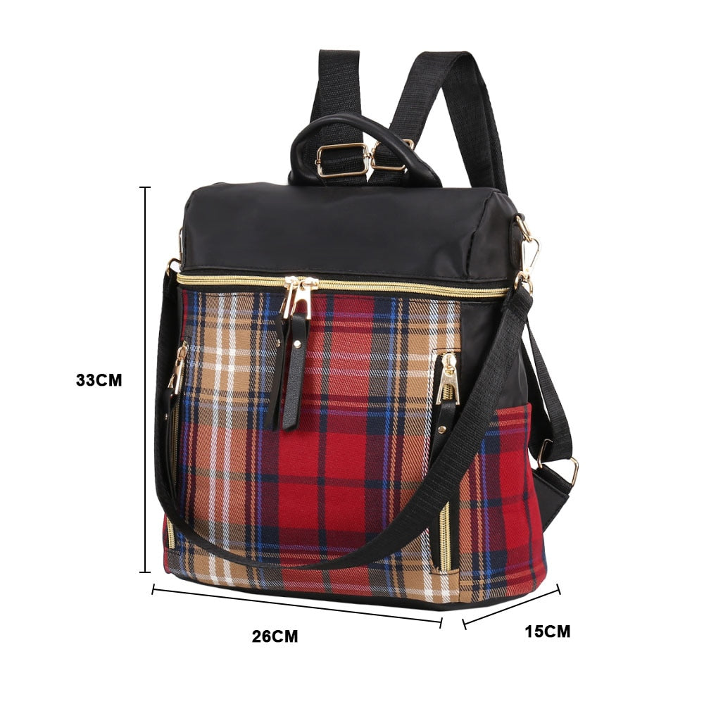 check gingham fashion Backpack female
