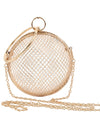 Hollow Metal Ball women shoulder bag gold