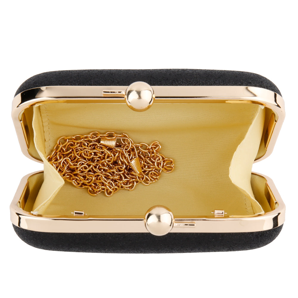 Woman Evening Bag Gold Glittered Hasp Clutch Bags
