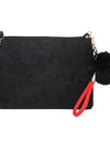 Women Hairball Clutch Bag Solid Color Street Style  Sued Clutch