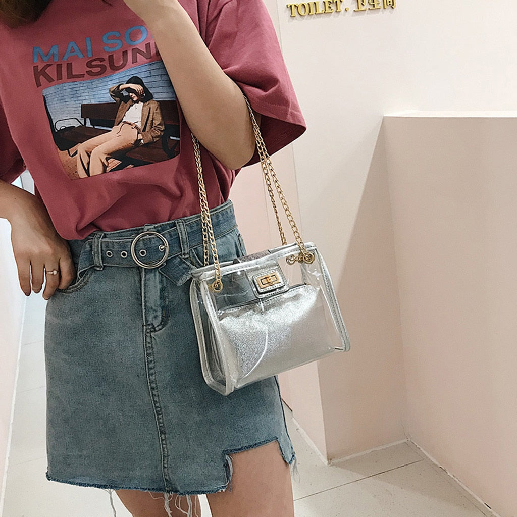 Crossbody Bags for Women Jelly Transparent Bag