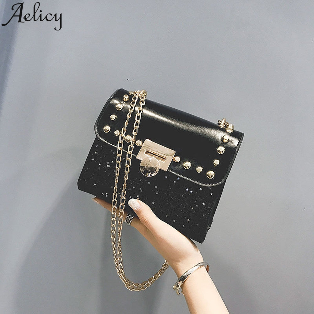 Fashion Sequins Leather Shoulder Bags