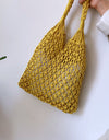 Woven Shoulder Bag Solid Color Handbag Woven Bags