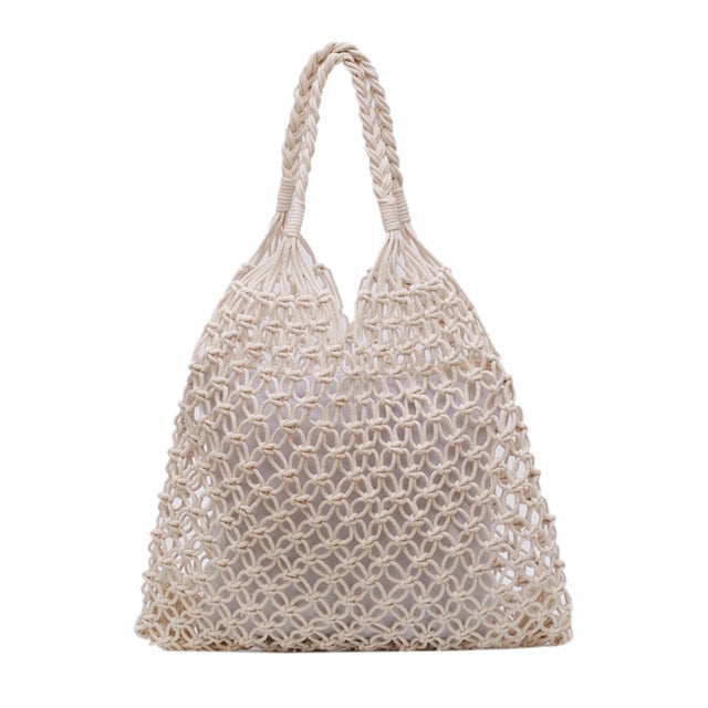 Woven Shoulder Bag Solid Color Handbag Woven Bags