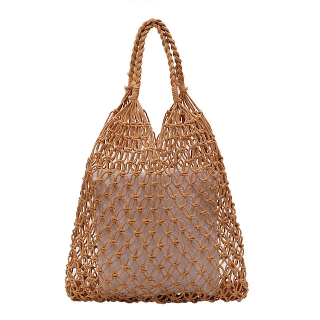 Woven Shoulder Bag Solid Color Handbag Woven Bags
