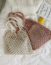 Woven Shoulder Bag Solid Color Handbag Woven Bags