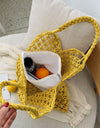 Woven Shoulder Bag Solid Color Handbag Woven Bags