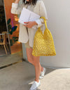 Woven Shoulder Bag Solid Color Handbag Woven Bags