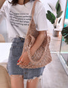 Woven Shoulder Bag Solid Color Handbag Woven Bags