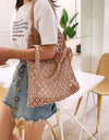 Woven Shoulder Bag Solid Color Handbag Woven Bags