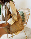 Woven Shoulder Bag Solid Color Handbag Woven Bags