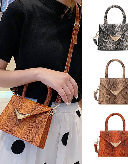 Fashion Metal Retro Serpentine Square Pack crossbody bags