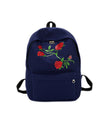 Women Girls Embroidery Rose School Bag Travel Backpack