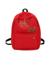 Women Girls Embroidery Rose School Bag Travel Backpack