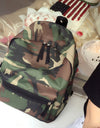 women camouflage backpack green