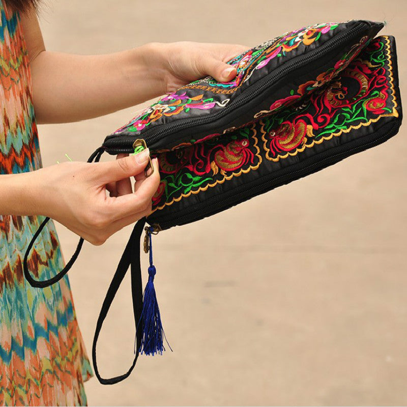 Ethnic National Retro Butterfly Flower Clutch Bags