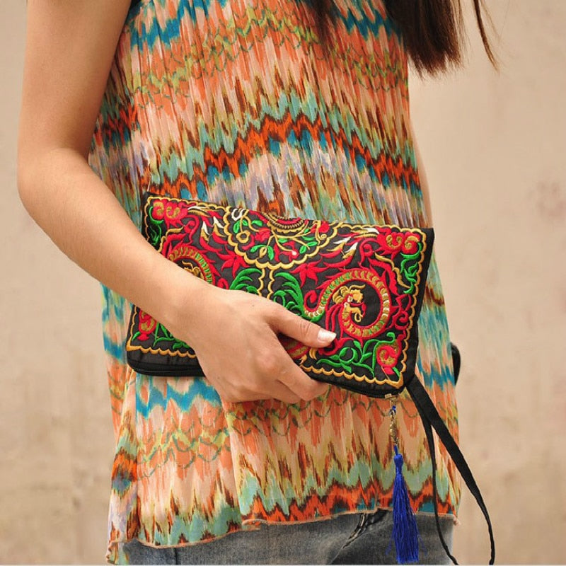 Ethnic National Retro Butterfly Flower Clutch Bags