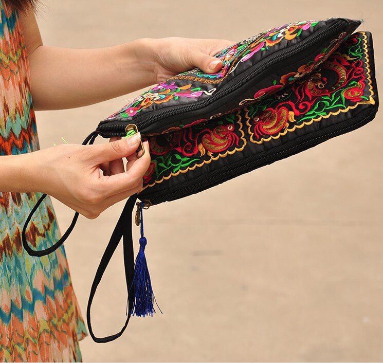 Ethnic National Retro Butterfly Flower Clutch Bags