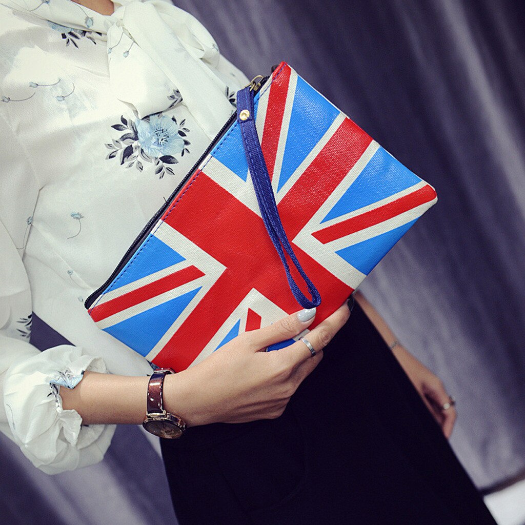 Fashion Lady Classic Vintage Flag Clutch Bag