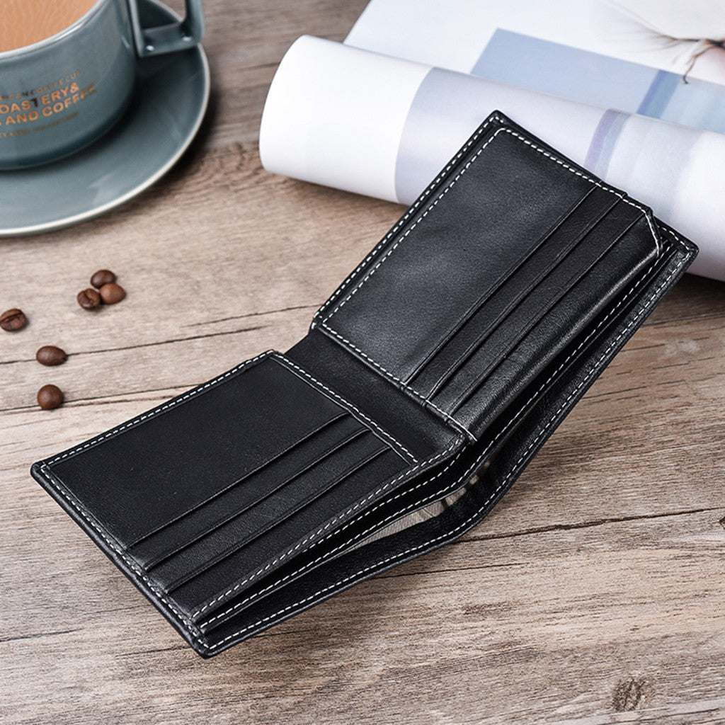 Men Wallets Carbon Fiber Leather Wallet Anti-magnetic