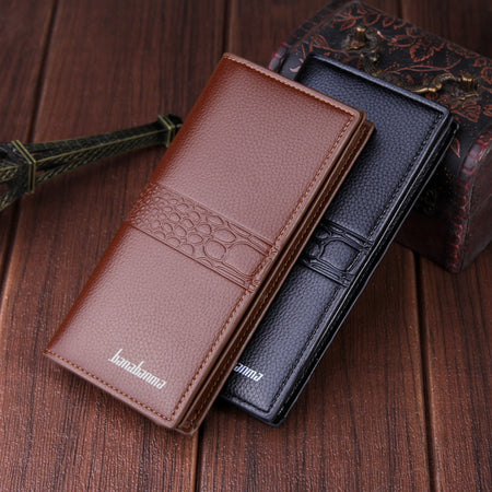 Men Wallets Vintage Men Leather Luxury Long Wallet