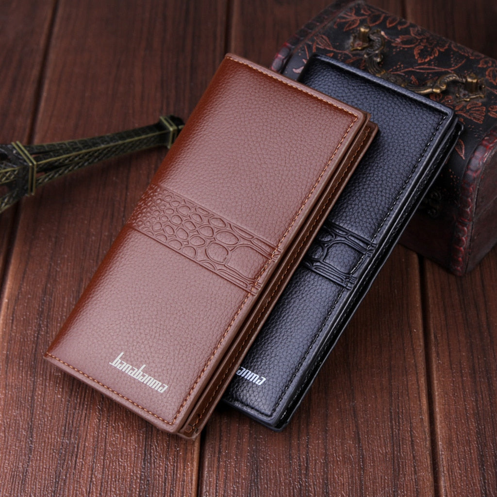 Men Wallets Vintage Men Leather Luxury Long Wallet