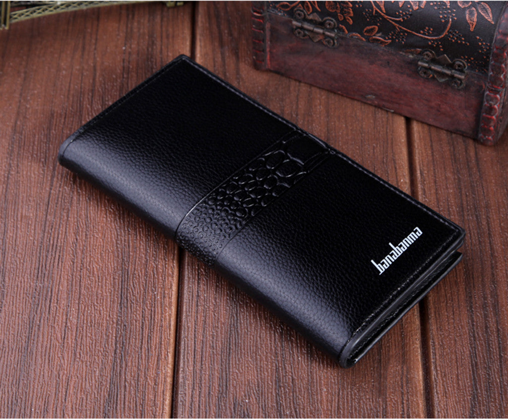 Men Wallets Vintage Men Leather Luxury Long Wallet