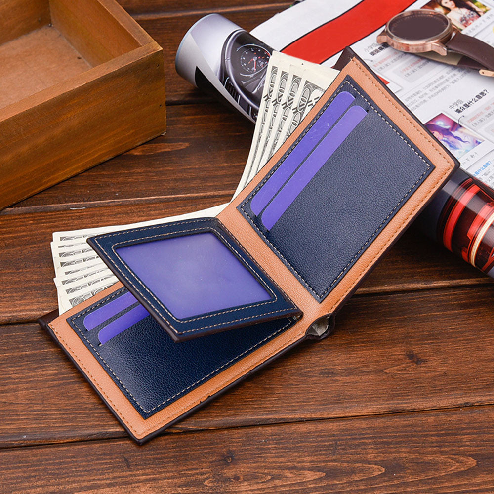Blocking Short Leather Wallet Mens