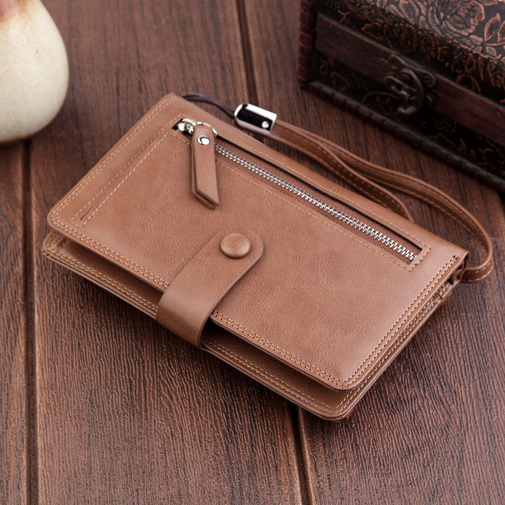 Men Wallet With Coin Pocket Zipper Wallet