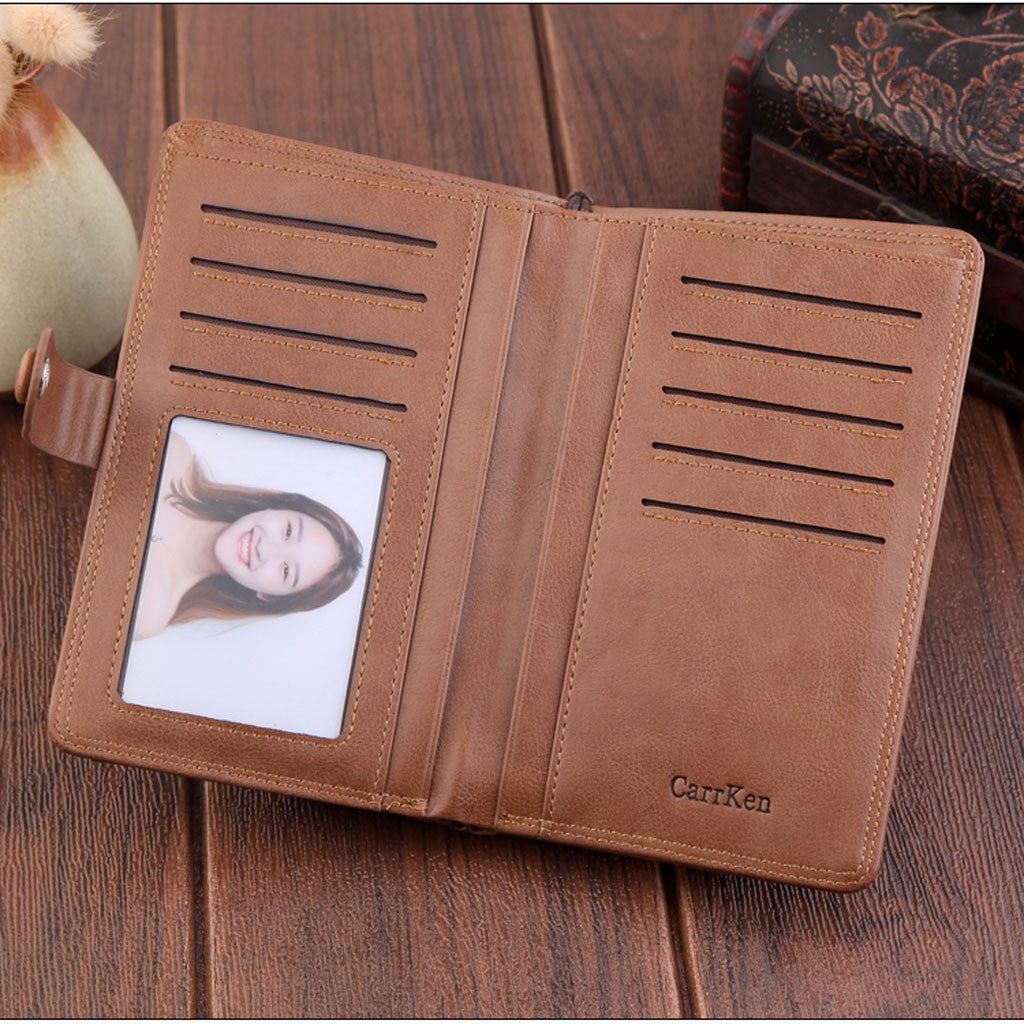 Men Wallet With Coin Pocket Zipper Wallet