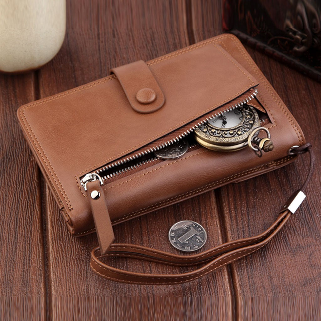 Men Wallet With Coin Pocket Zipper Wallet