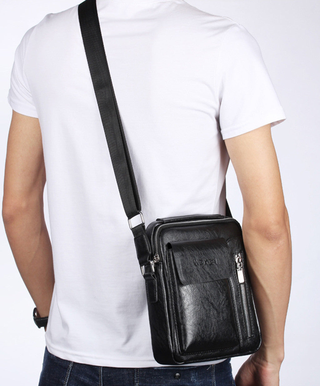 Leather Crossbody Bag Casual Men