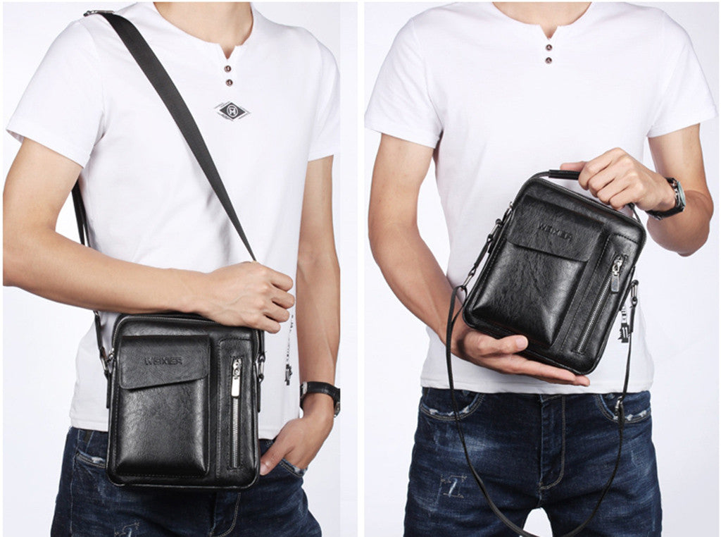 Leather Crossbody Bag Casual Men